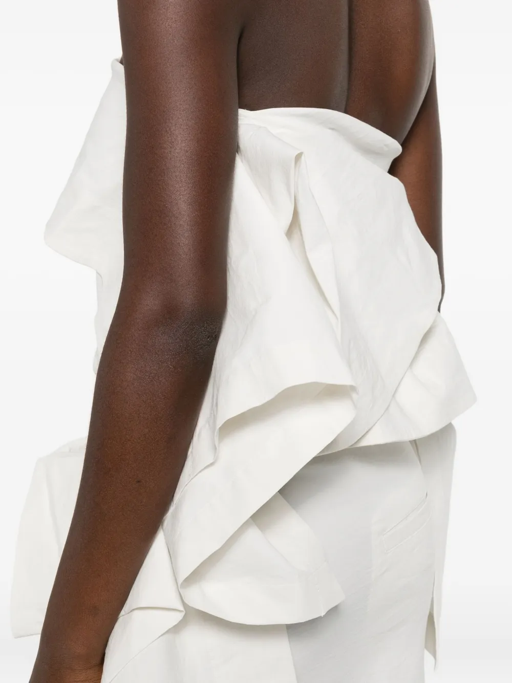 Issey Miyake Asymmetric Bandeau Top In White