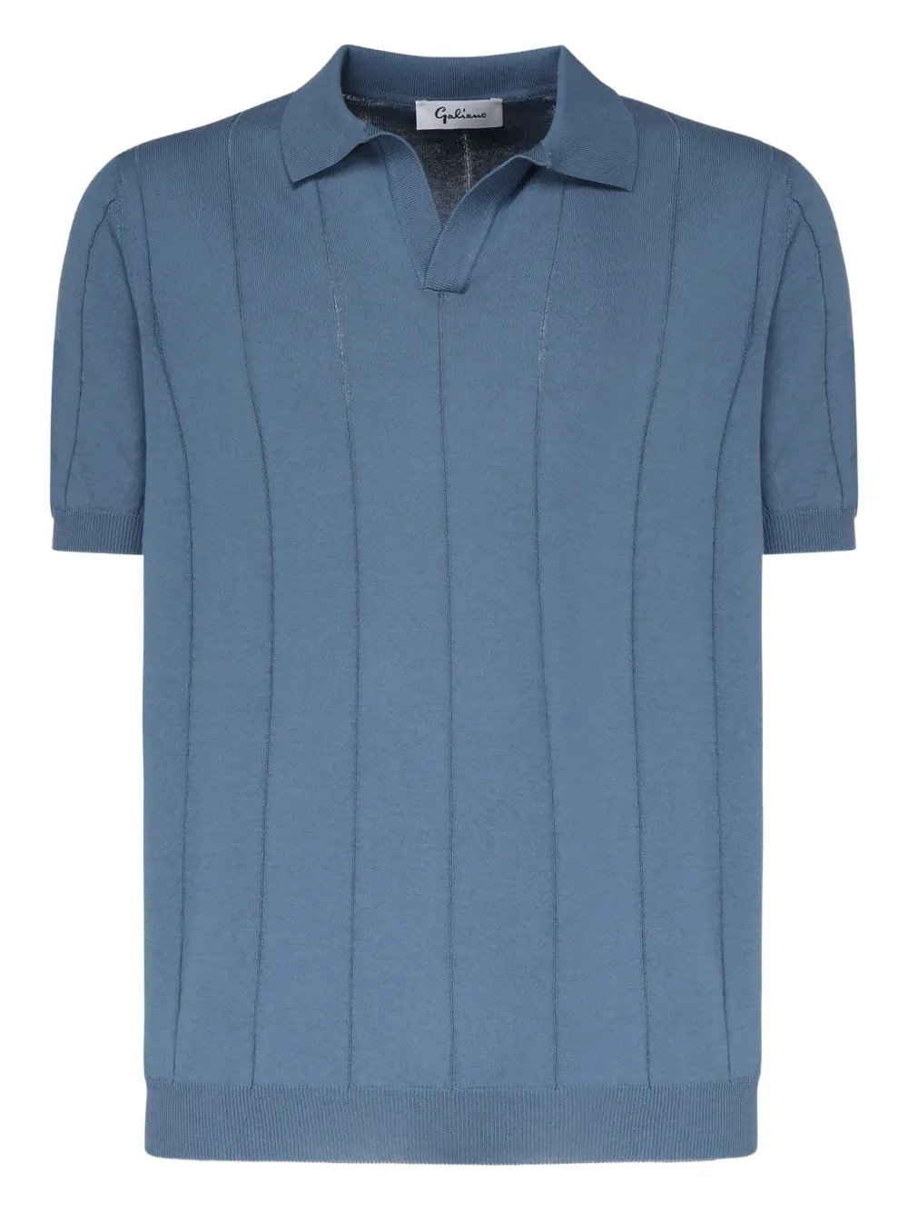 Galiano polo à design nervuré | bleu | Image 1