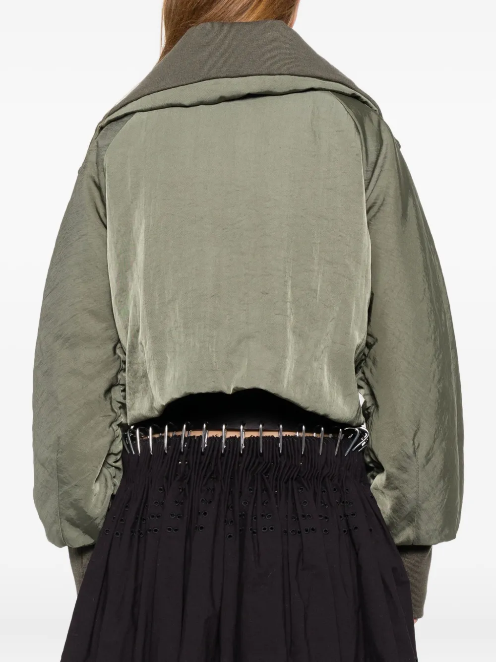 R13 Zip-up Bomber Jacket In Green