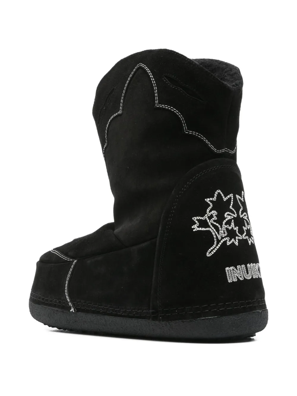 Inuikii Suede Cowboy Boots In Black