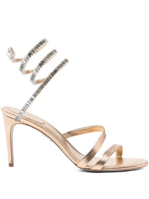 René Caovilla 80mm crystal-embellished heeled sandals