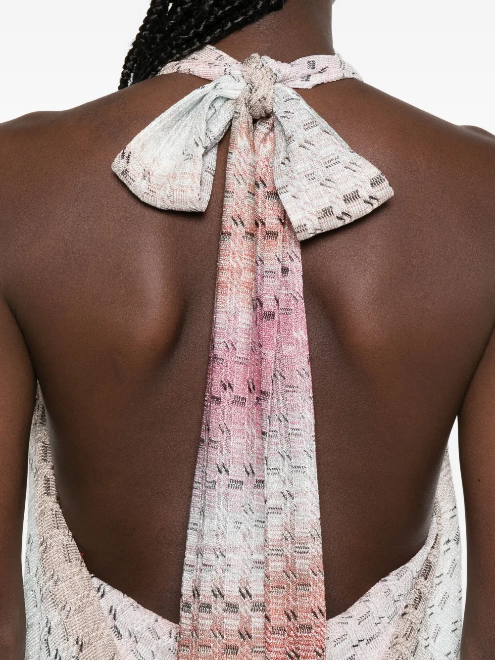 Missoni chevron highneck maxi dress Roze