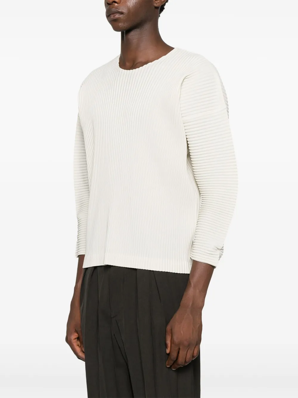 Homme Plissé Issey Miyake Monthly Colors: September geplooid T-shirt 04 LIMESTONE WHITE
