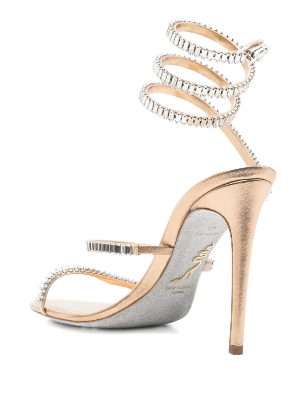 René Caovilla 105mm Cleo Sandals In Silver
