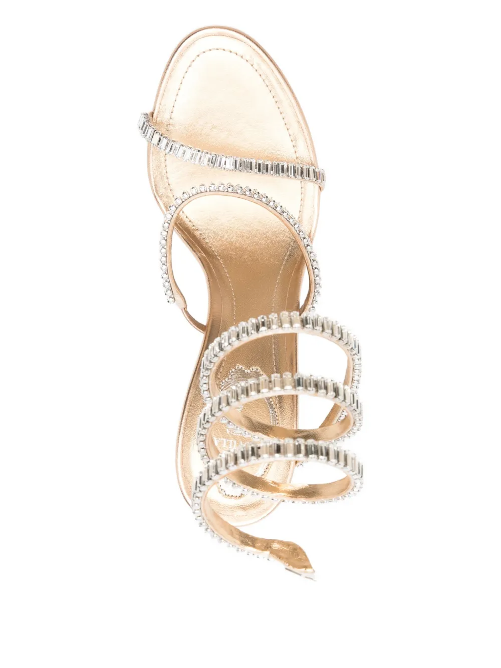 René Caovilla 105mm Cleo Sandals In Silver