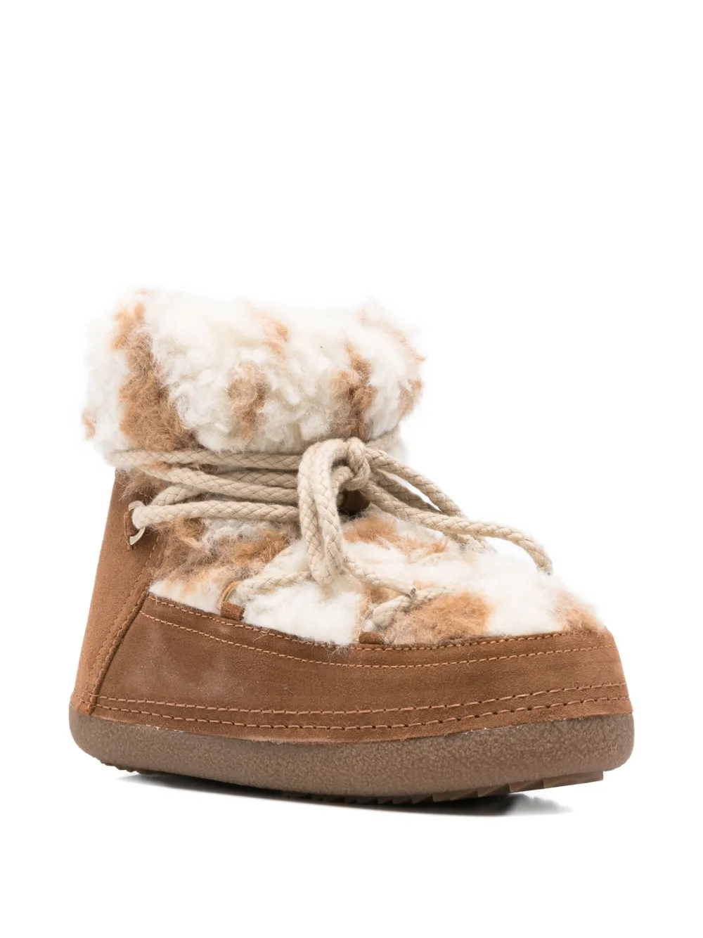 Inuikii Teddy Lace-up Ankle Boots In Brown
