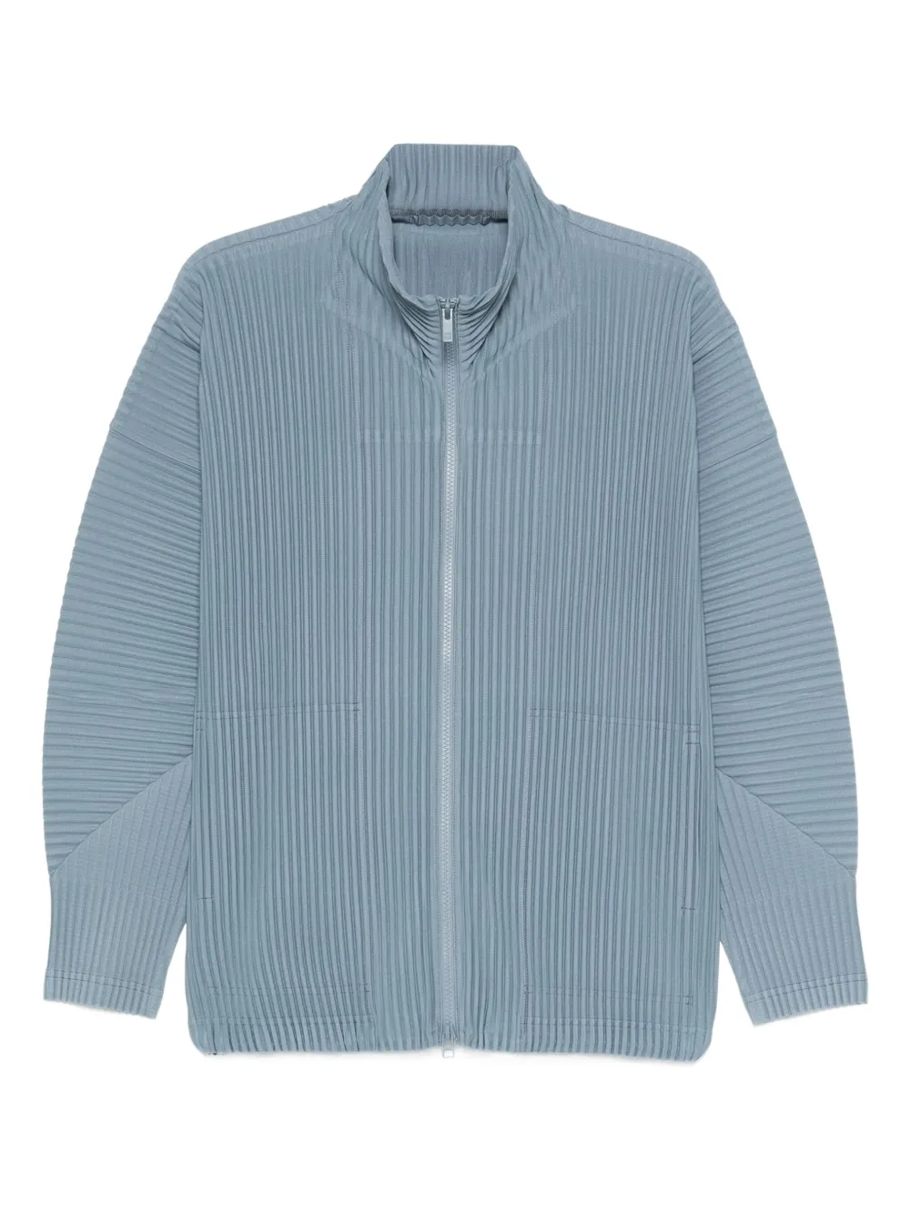 Homme Plissé Issey Miyake pleated funnel-neck jacket - ブルー Homme Plissé Issey Miyake pleated funnel-neck jacket - ブルー