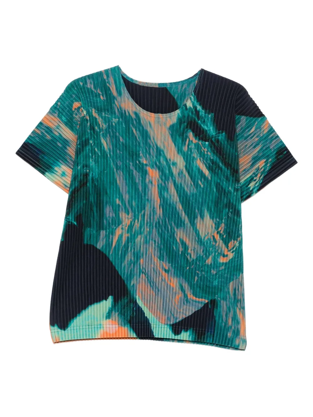 Homme Plissé Issey Miyake agate-print pleated T-shirt - Verde