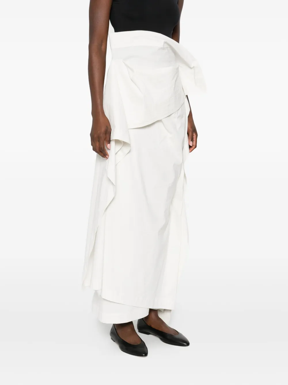 Issey Miyake Asymmetric Maxi Dress In White