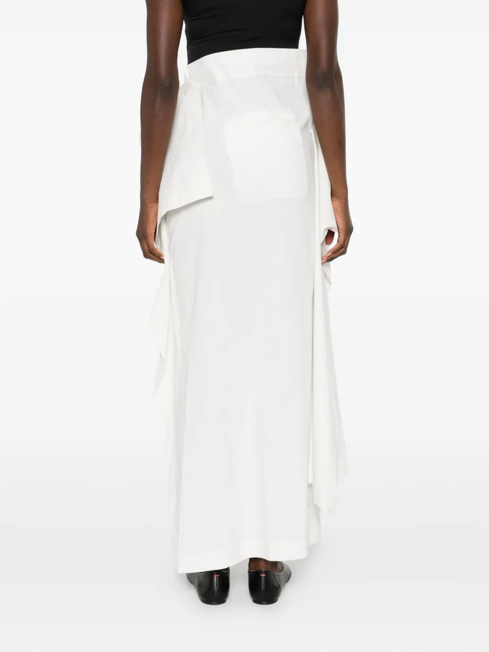 Issey Miyake Asymmetric Maxi Dress In White