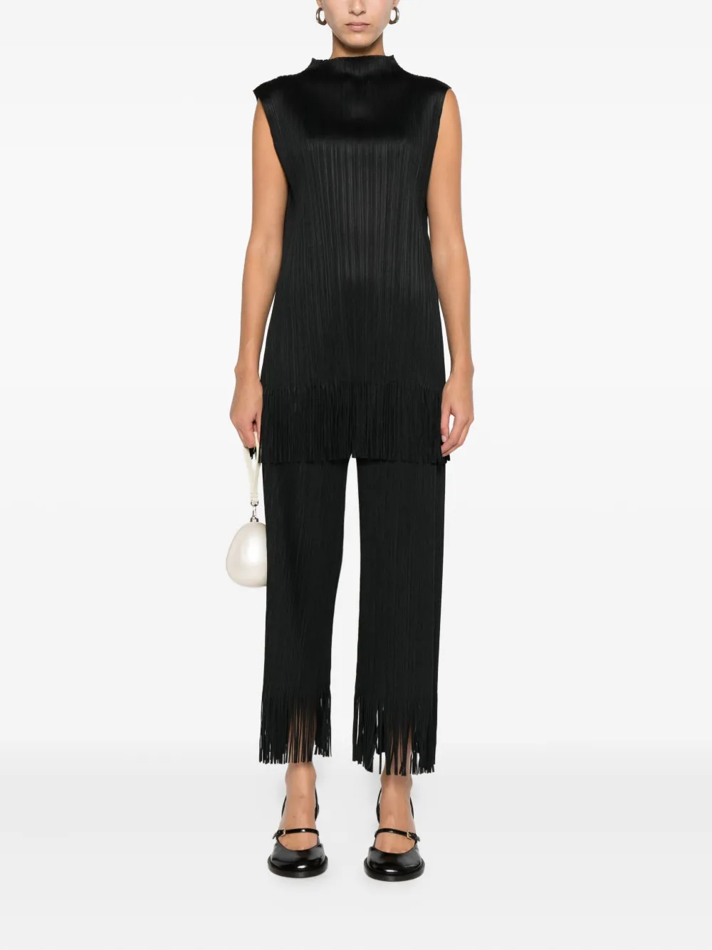 Pleats Please Issey Miyake top plisado con flecos | Chalecos y camisetas | Image 2