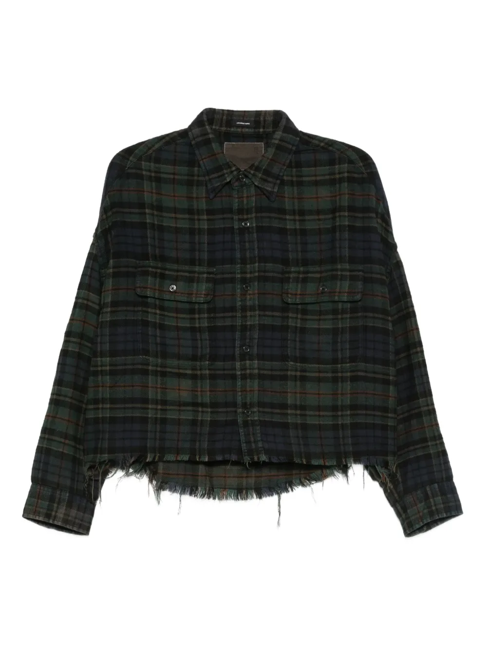 R13 frayed plaid shirt | Green | Image 1