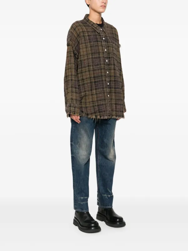 R13 チェック ドロップショルダー シャツ R13 チェック シャツ | グリーン | FARFETCH JP