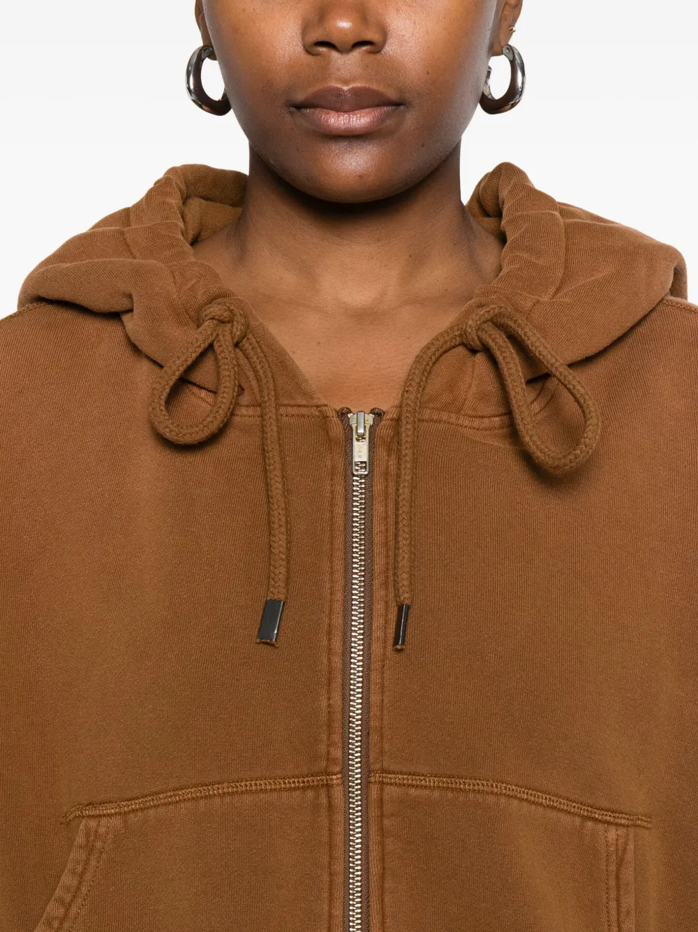 R13 Zip-up Hoodie In Brown
