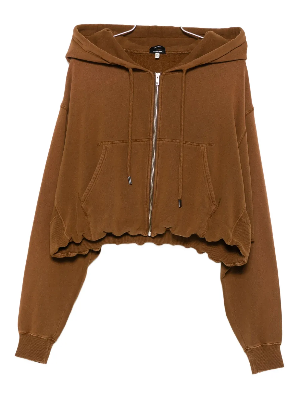 R13 Zip-up Hoodie In Brown