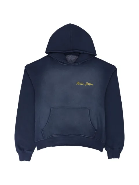 Thirteen Studios faded-effect logo-embroidered hoodie