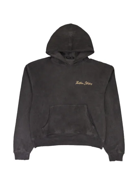 Thirteen Studios oil-wash logo-embroidered hoodie