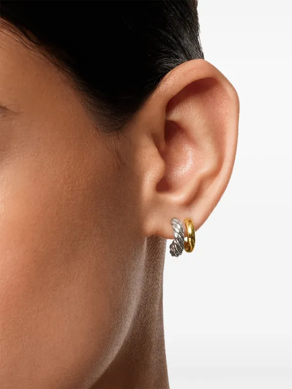 18kt yellow gold Sculpted Cable stud earrings (8mm)