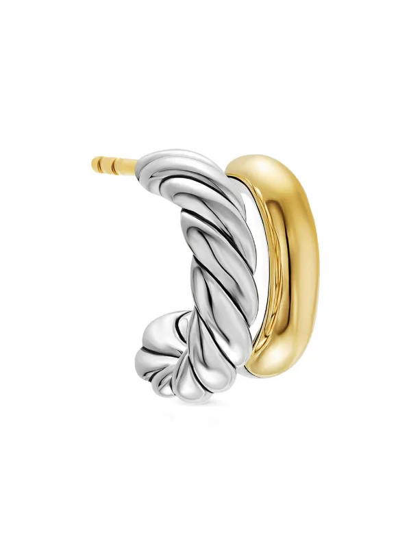 18kt yellow gold Sculpted Cable stud earrings (8mm)
