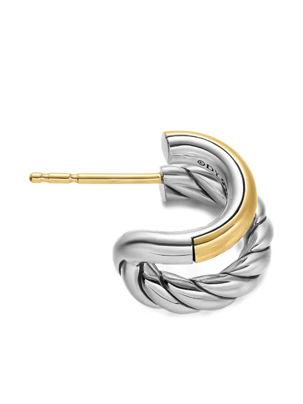 18kt yellow gold Sculpted Cable stud earrings (8mm)