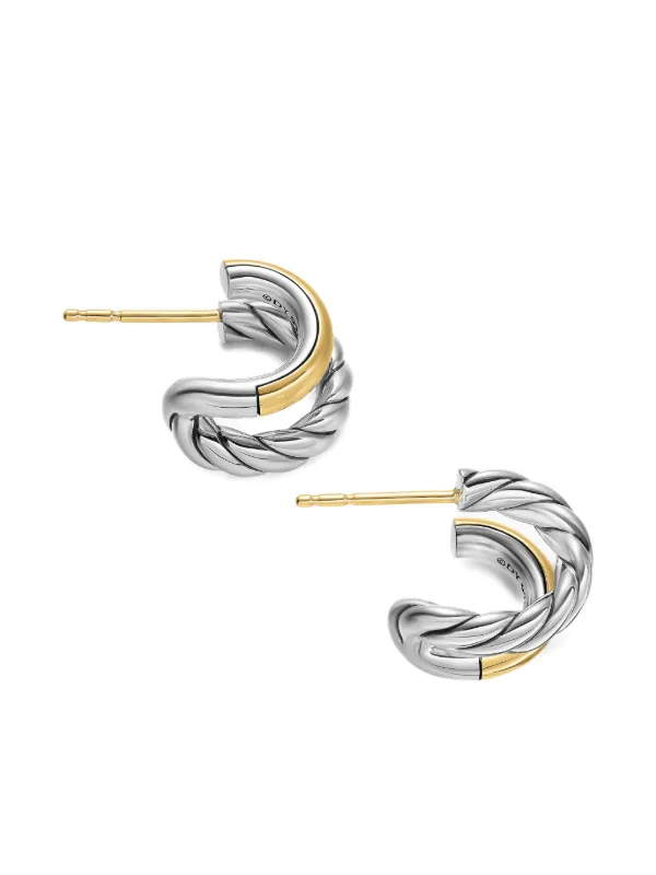 18kt yellow gold Sculpted Cable stud earrings (8mm)
