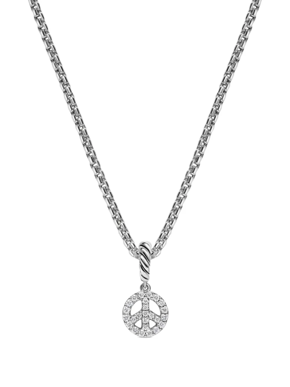 David Yurman Micro Pavé© Peace Sign diamond necklace - シルバートーン David Yurman Micro Pavé© Peace Sign diamond necklace - シルバートーン