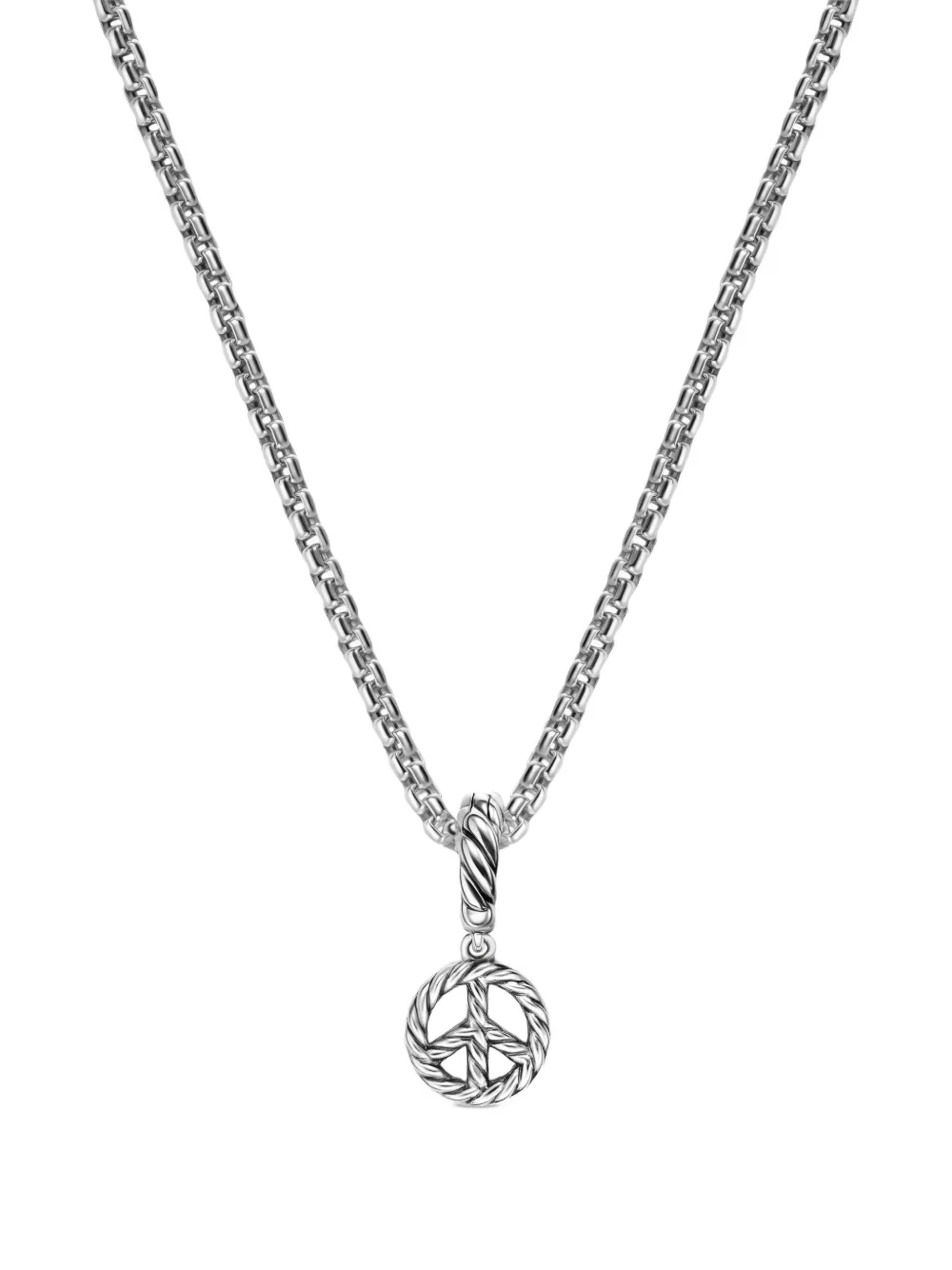  David Yurman Collar Micro Pavé© Peace Sign Con Diamante - Plateado 