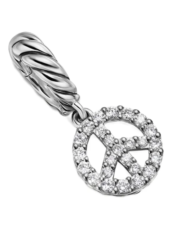 David Yurman Pavé© Peace Sign ダイヤモンド ネックレス マイクロ