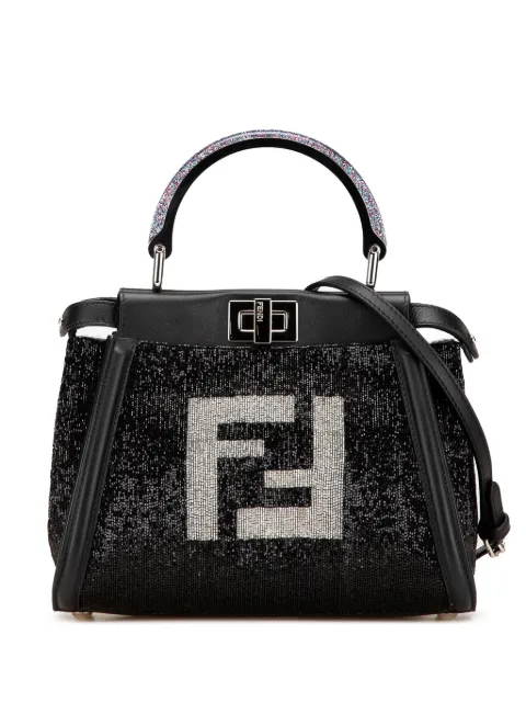 Fendi Pre-Owned 2000-2010 Mini Leather Beaded Peekaboo Iconic satchel