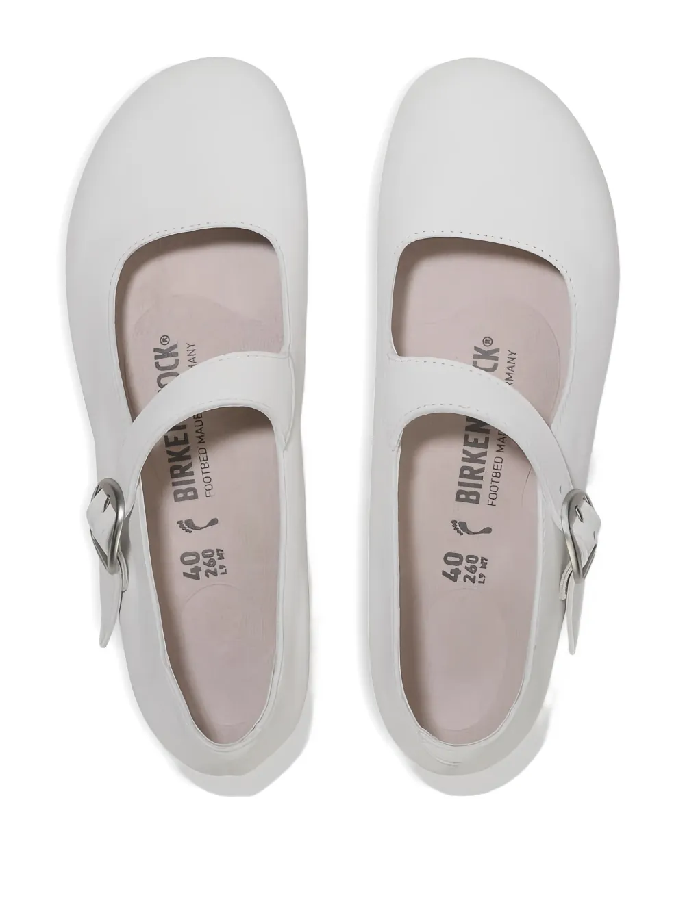 Birkenstock Tracy Buckled Ballet Flats In White