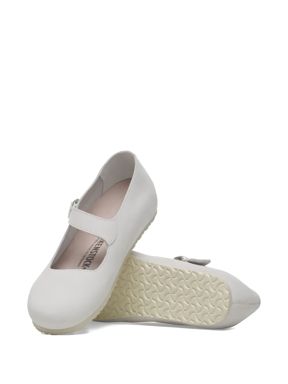 Birkenstock Tracy Buckled Ballet Flats In White