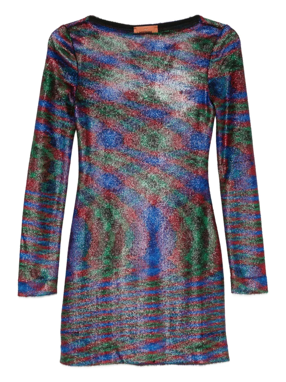 Мини-платье Missoni с абстрактным рисунком и длинными рукавами