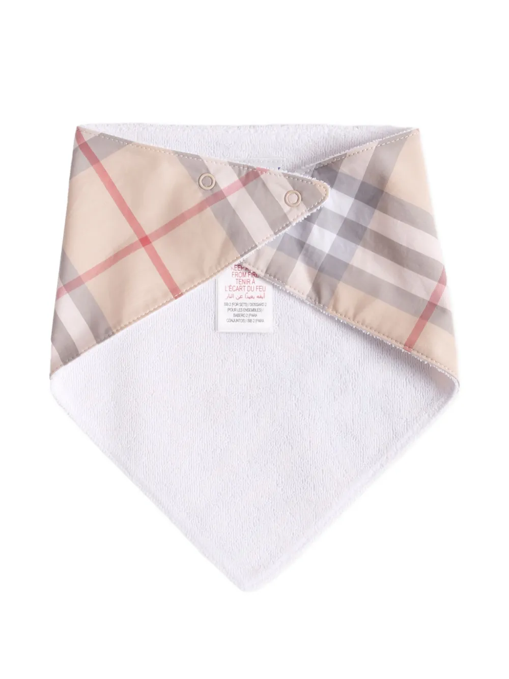 Burberry Kids Twee geruite slabbetjes Wit