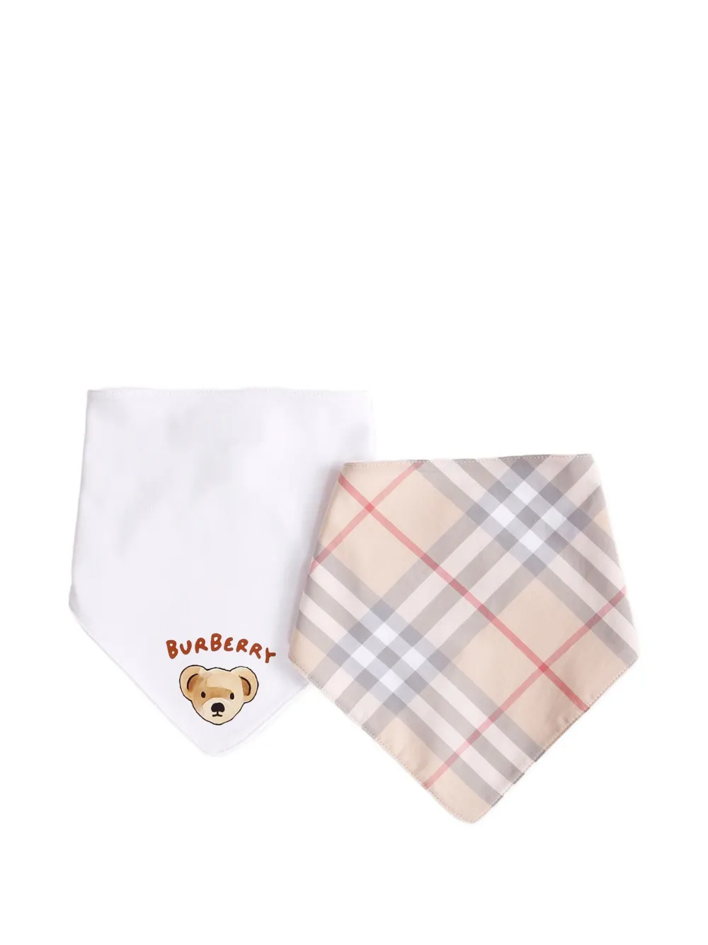 Burberry Kids Karierte Lätzchen (2er-Set) | Weiß | Image 1
