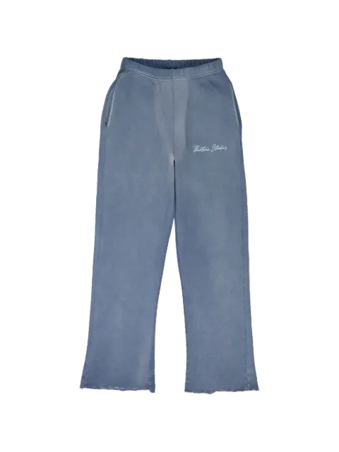 Thirteen Studios logo-embroidered raw-edge track pants