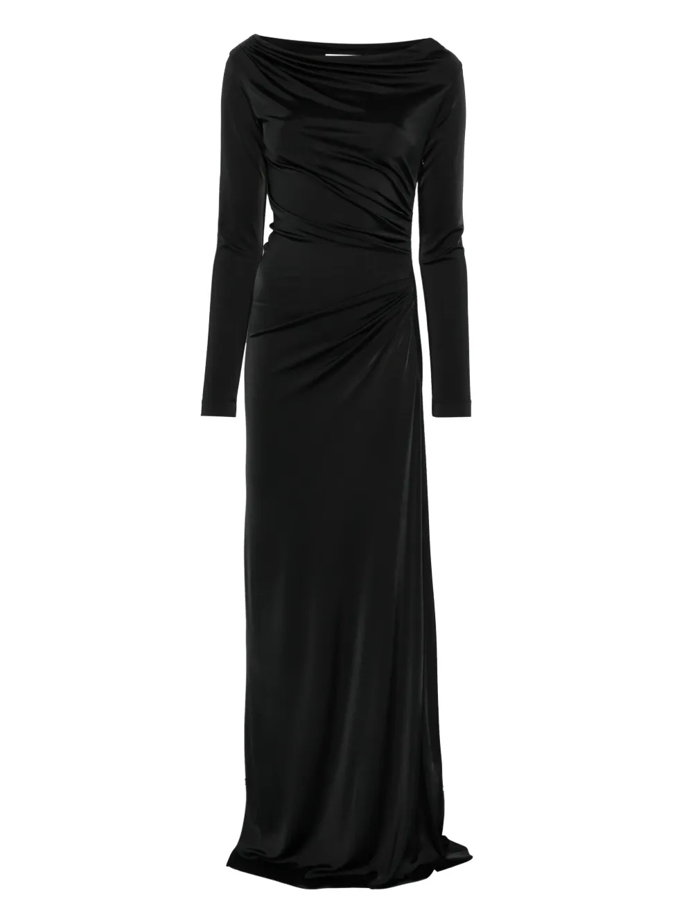 Victoria Beckham cowl-neck draped maxi dress Zwart