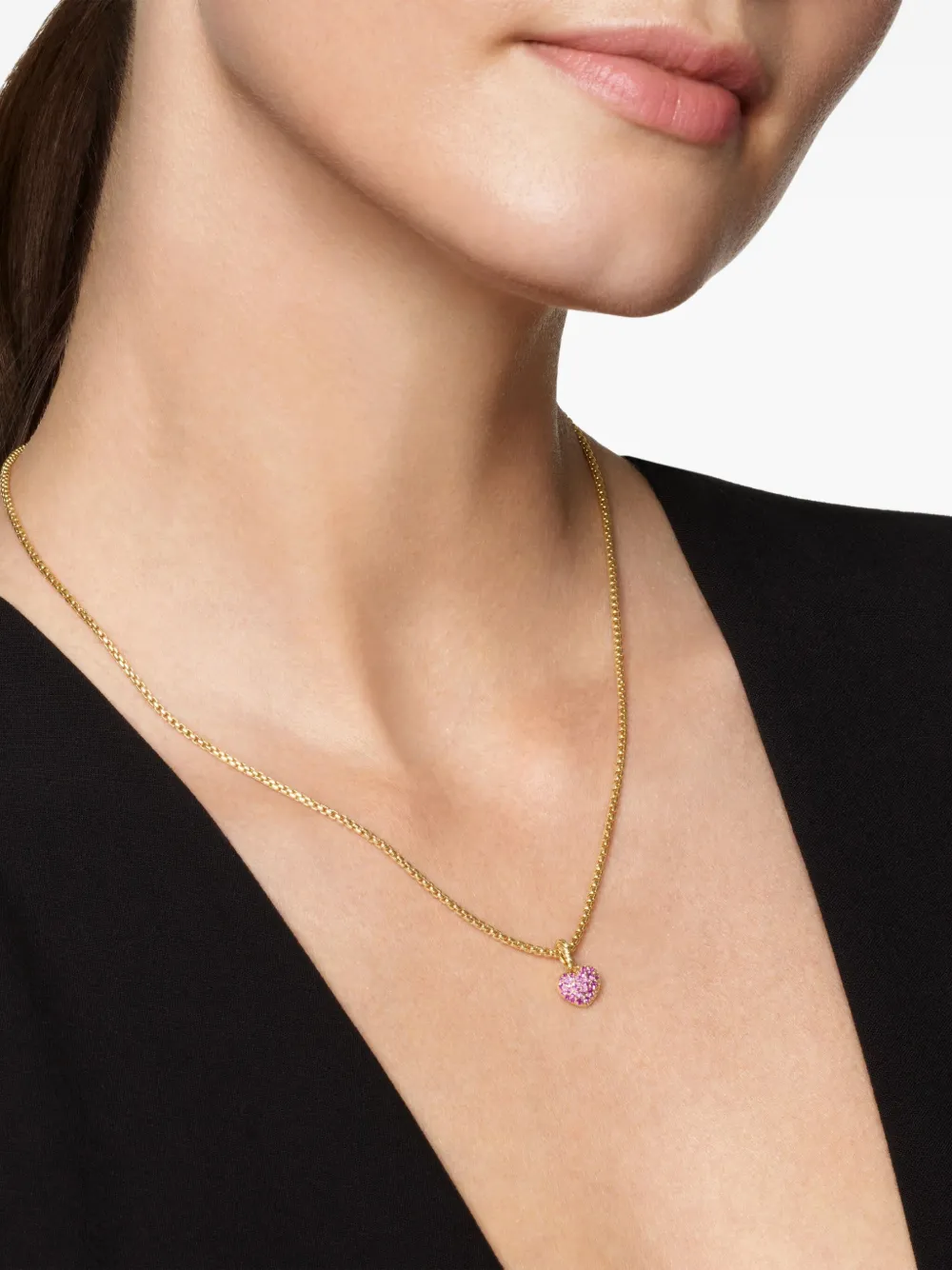 David Yurman collar Petite Pavé© en oro de 18kt con zafiro | Image 2