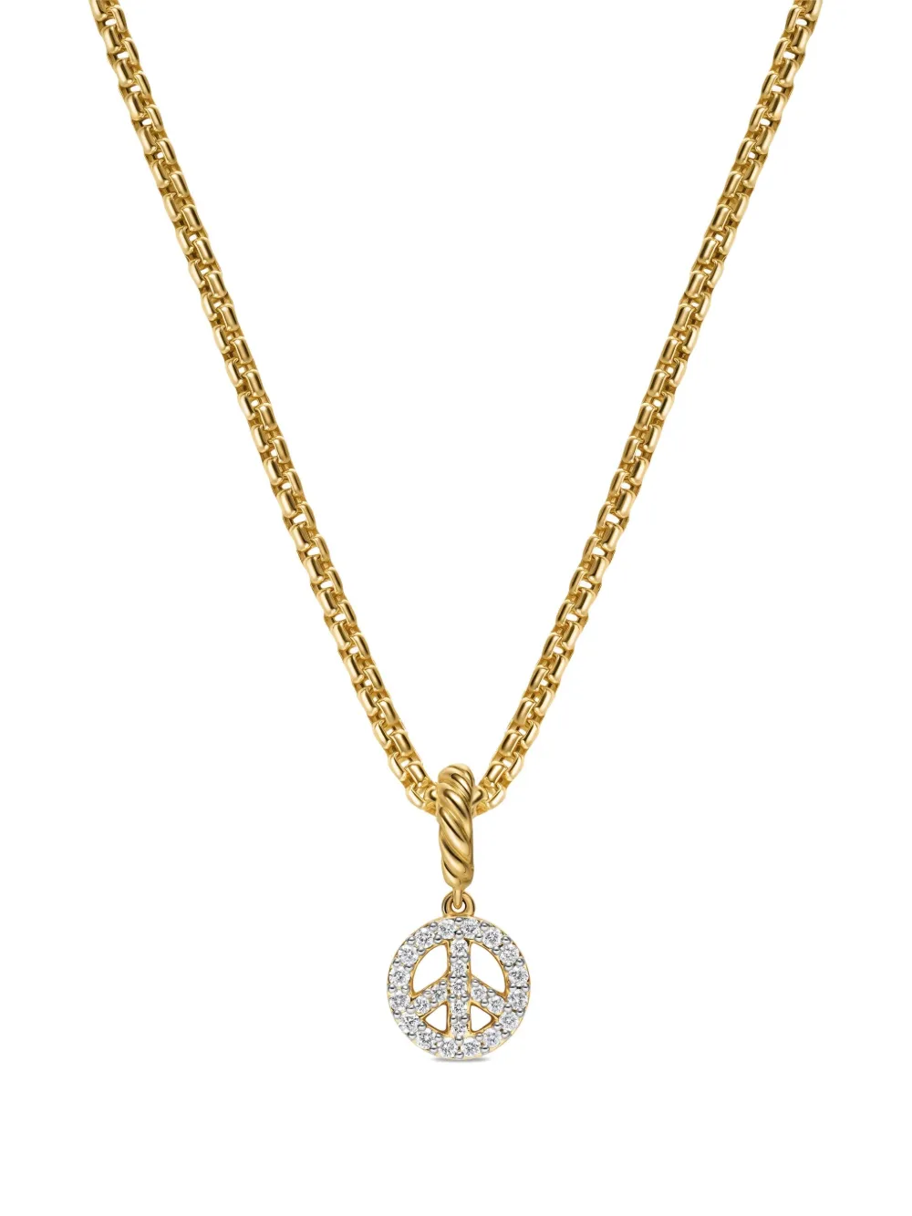 David Yurman Micro Pavé© Peace Sign ダイヤモンド ネックレス 18Kゴールド - ゴールドトーン David Yurman Micro Pavé© Peace Sign ダイヤモンド ネックレス 18Kゴールド - ゴールドトーン