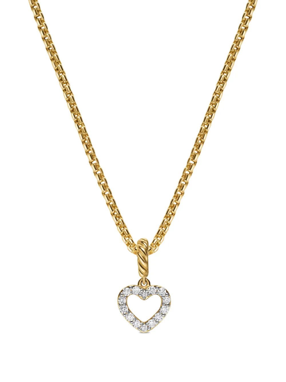David Yurman 18K gold Micro Pavé© Open Heart diamond necklace - David Yurman 18K gold Micro Pavé© Open Heart diamond necklace -