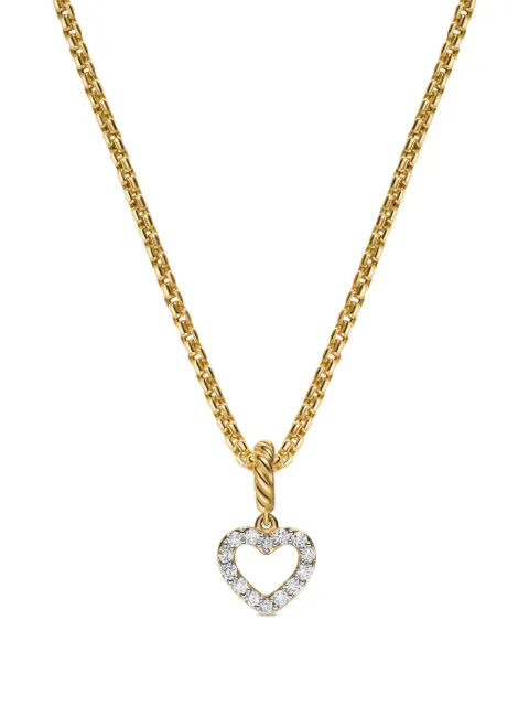 David Yurman 18K gold Micro Pavé© Open Heart diamond necklace