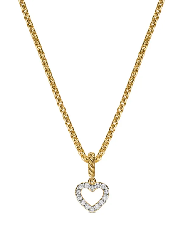David Yurman 18K Gold Micro Pavé© Open Heart Diamond Pendant Gold  FARFETCH PH