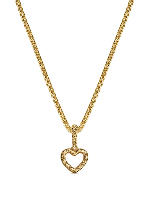 David Yurman パヴェダイヤモンド　ペンダントヘッド David Yurman Micro Pavé© Open Heart ダイヤモンド ペンダント 18K
