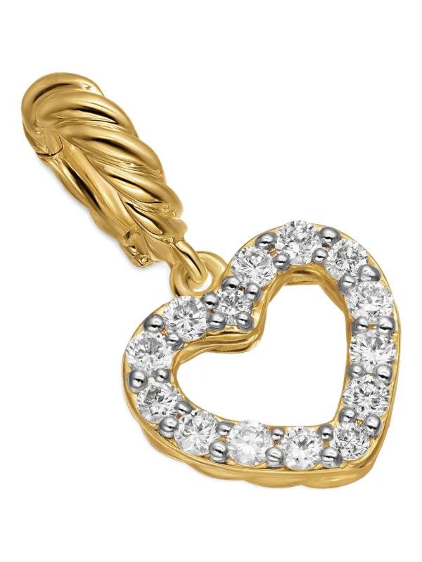 David Yurman Micro Pavé© Open Heart ダイヤモンド ペンダント 18K