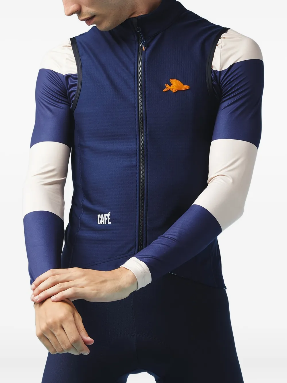 Café du cycliste Sibille bodywarmer met rits Blauw