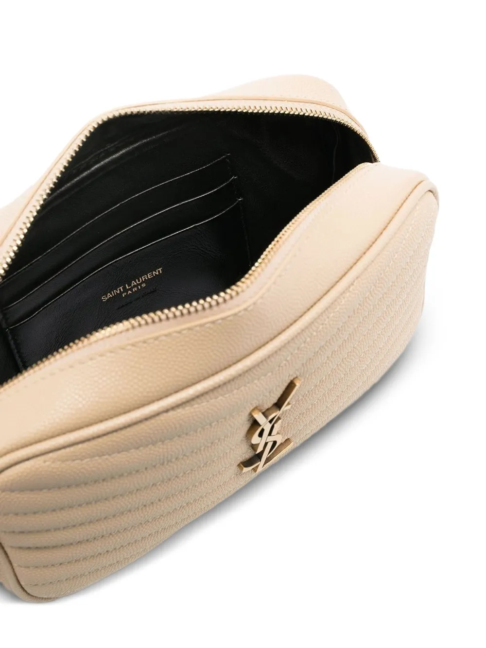 Saint Laurent quilted leather crossbody bag Beige