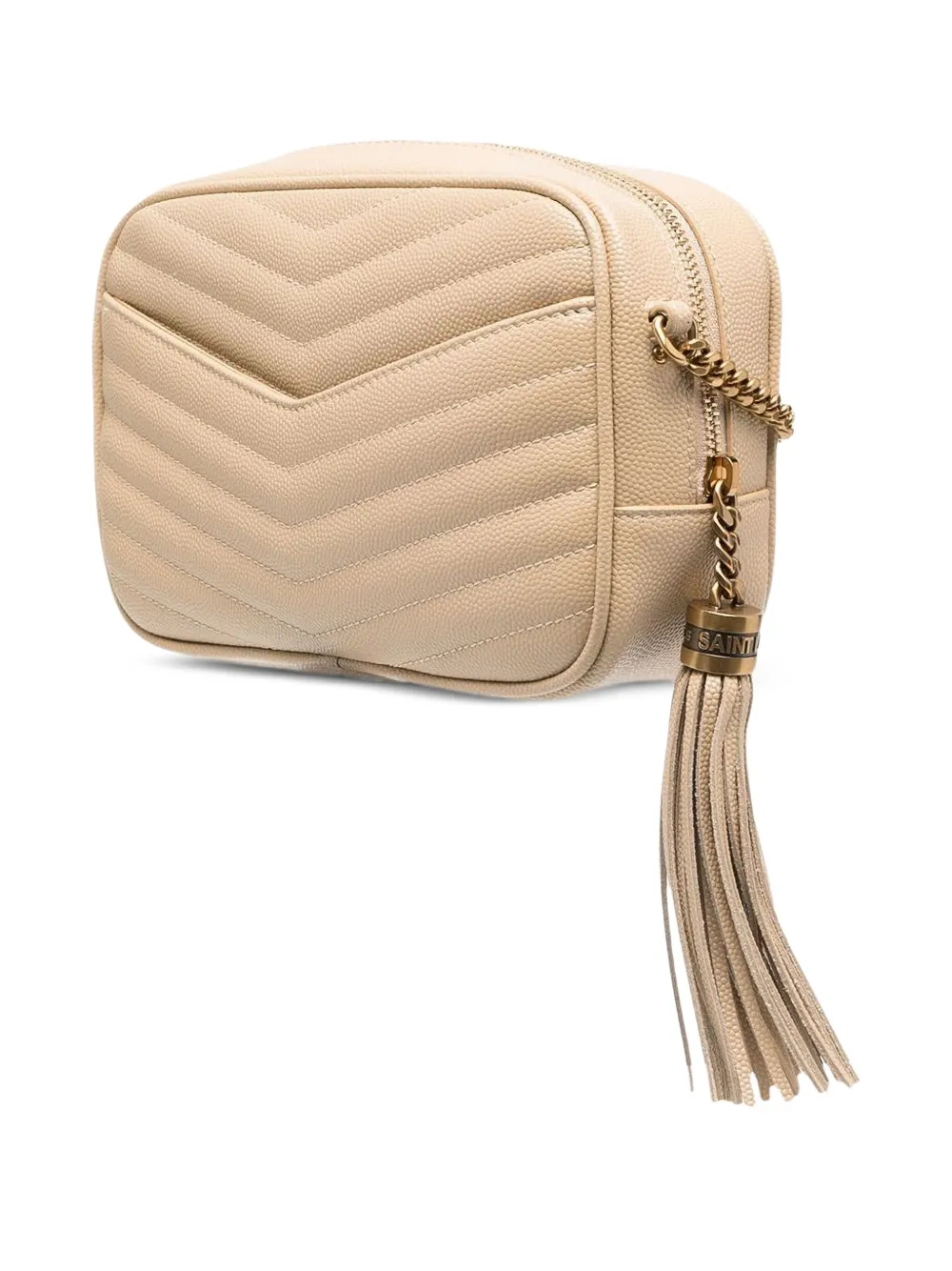 Saint Laurent quilted leather crossbody bag Beige