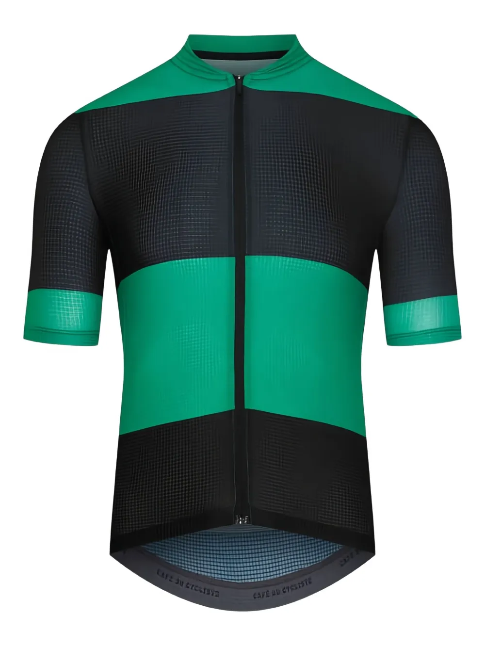 Café du cycliste Gestreept fietsshirt met rits Zwart