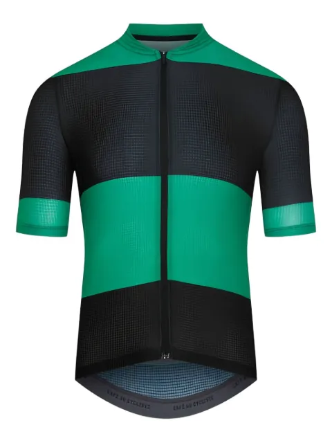 Café du cycliste striped zip-up cycling vest