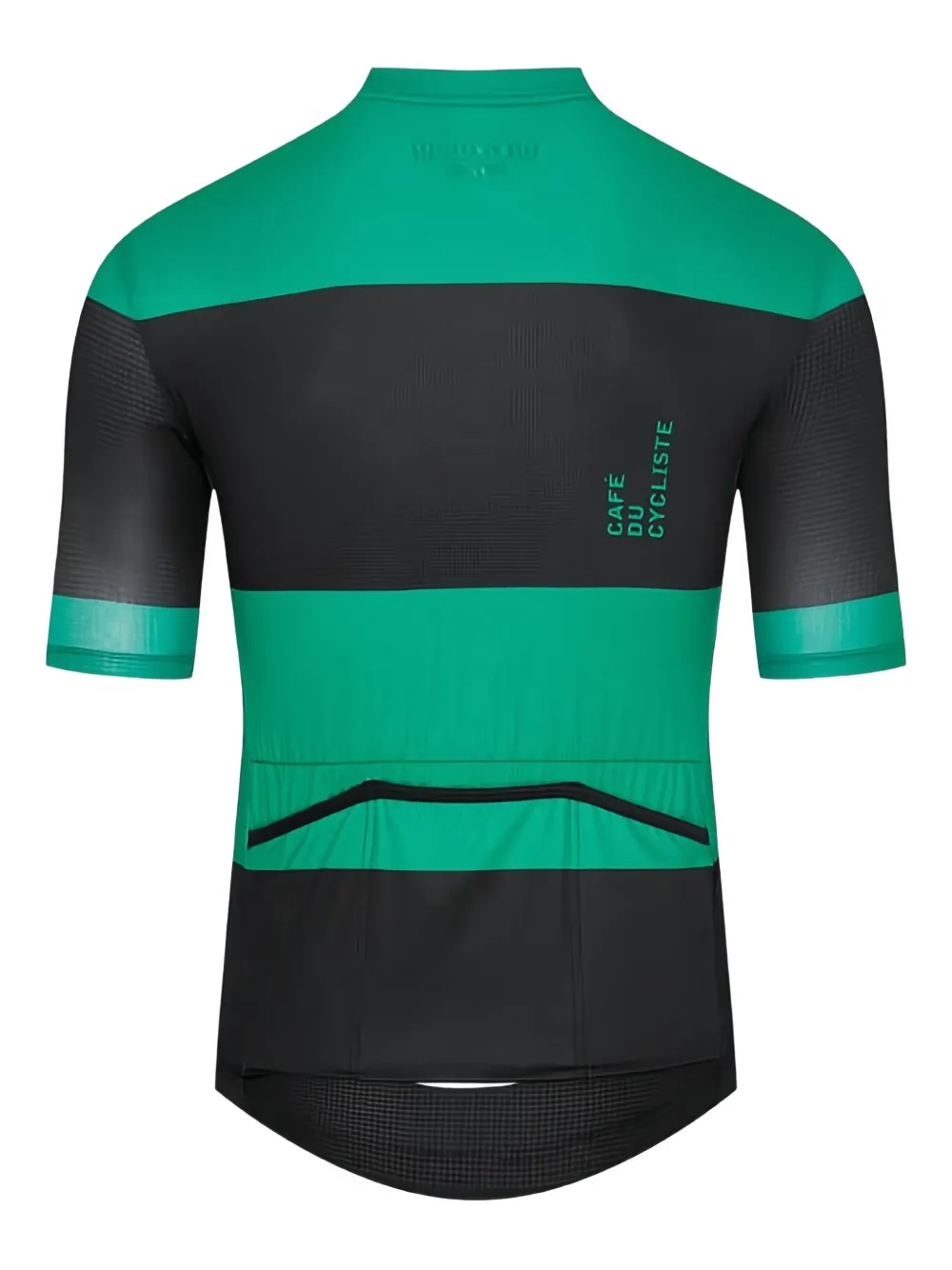 Café du cycliste Gestreept fietsshirt met rits Zwart