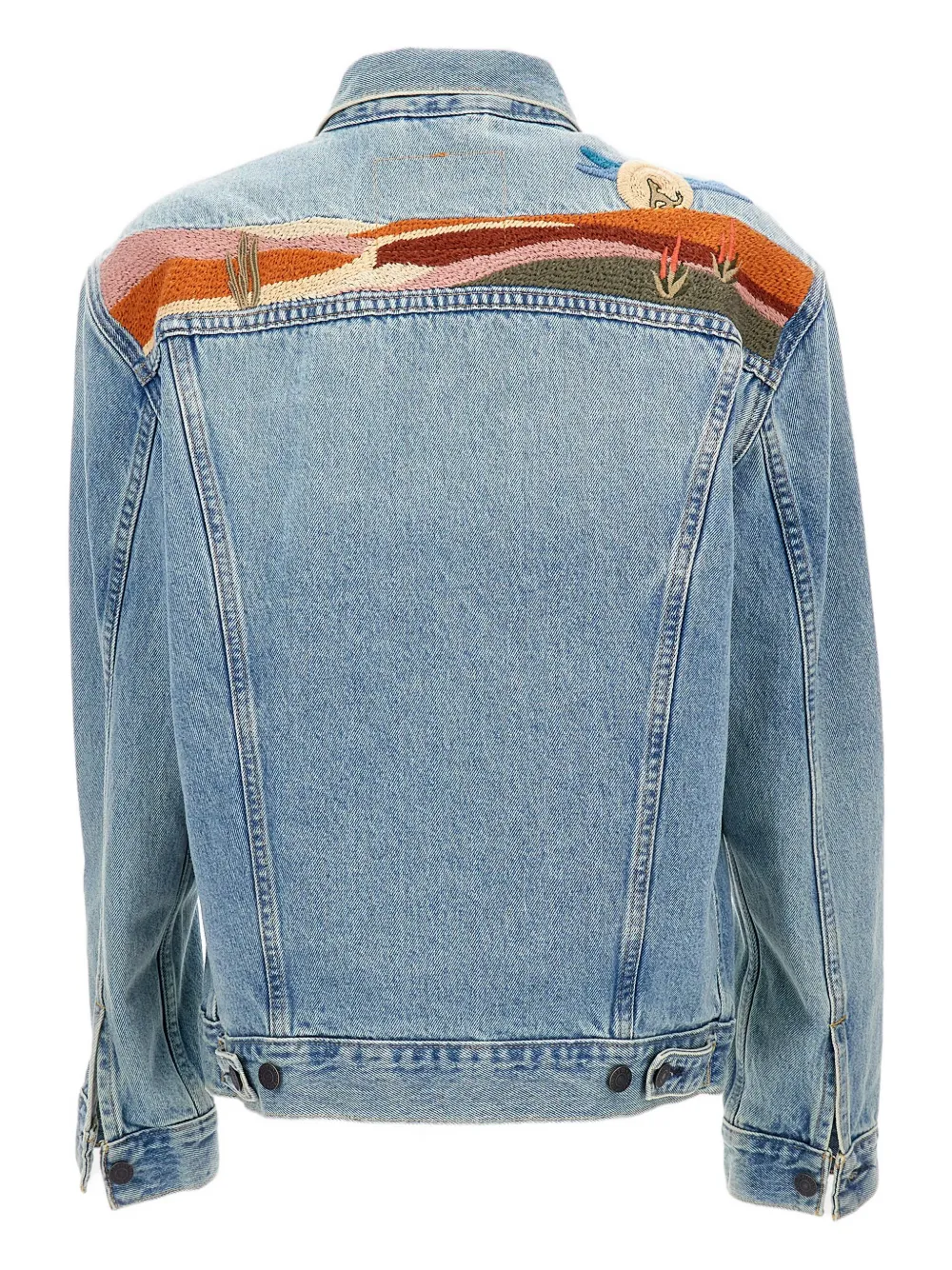 Levi's embroidered patch denim jacket Blauw